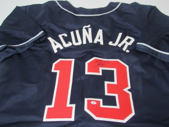 Ronald Acuna Jr of the Atlanta Braves signed autographed baseball jersey PAAS COA 195