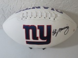 Eli Manning of the NY Giants signed autographed logo football PAAS COA 627