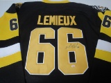 Mario Lemieux of the Pittsburgh Penguins signed autographed hockey jersey PAAS COA 397