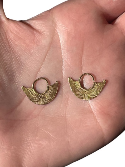 Pre-Columbian Tairona Gold Matching Earrings