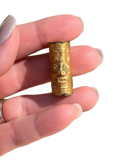 Pre-Columbian South American High Karat Gold Bead