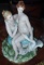 Two Ladies with swans by Tiche Porcelain - 9 Inches