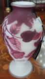 Signed by Galle Glass Vase - 8 inches