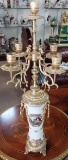 Large Candelabra - Porcelain and metal - 32 inches