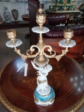 Candelabra in Porcelain and metal  -16 inches