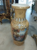 48 in. Ceramic Vase with Victorian Scenes