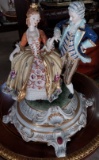 Victorian Man holding lady's hand - Large Porcelain - 17 inches