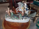 Hunting Scene - Man on Horse with dogs - Tail of horse removable - Large - 27 x 16 inches