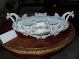 Porcelain Double Handled bowl - made in Germany - 15.5 long
