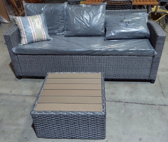 (2) Piece Patio Set - Includes Vinh 70" Wicker Sofa With Matching Coffee Table