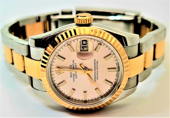 ROLEX Datejust Steel 18K Rose Gold Watch Model 179171