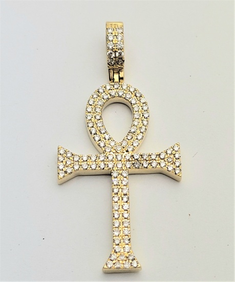 Gorgeous 14k Paved Genuine Diamonds Religious Cross