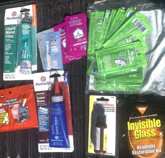 400- New Assorted Car Accessorie Lubercant, Cleaner, Gasket Maker,