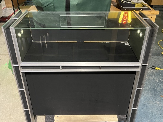 40" by 16" by 40" Tall Illuminated Jewelry Case / Black & Chrome Jewelry Case W/ Lights