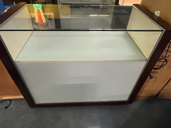 48" by 24" by 40" Tall Jewelry Display Case / Dark Wood & White Jewelry Display