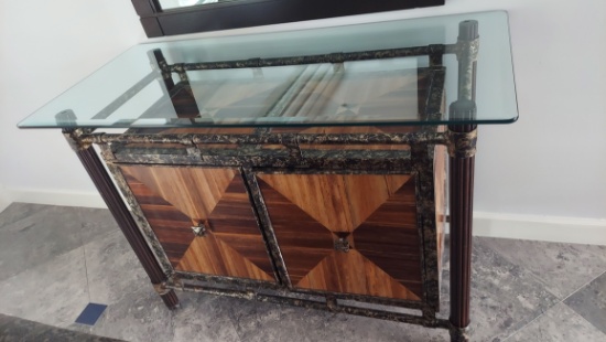 52" Glass Top Foyer Table
