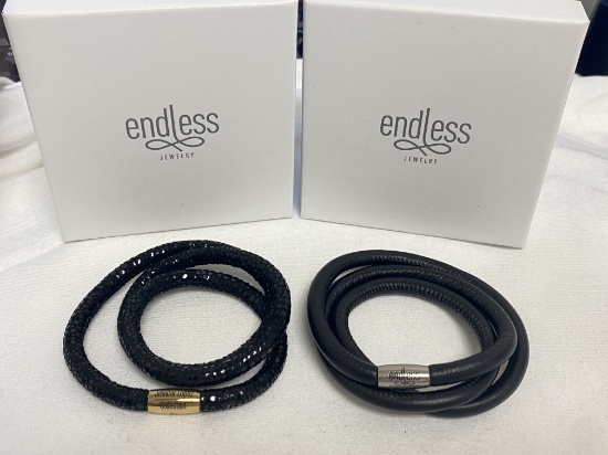 Endless  Jewelry Collection by Jennifer Lopez 7.5" Hand Crafted Combo featuring both Black Reptile a