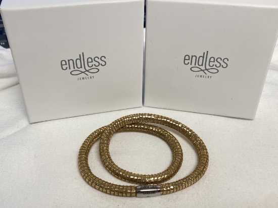 Endless  Jewelry Collection by Jennifer Lopez 8.5" Hand Crafted Gold Reptile Double Bracelet with Ma