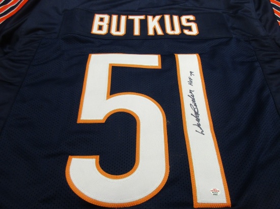 Dick Butkus of the Chicago Bears signed autographed football jersey PAAS COA 883