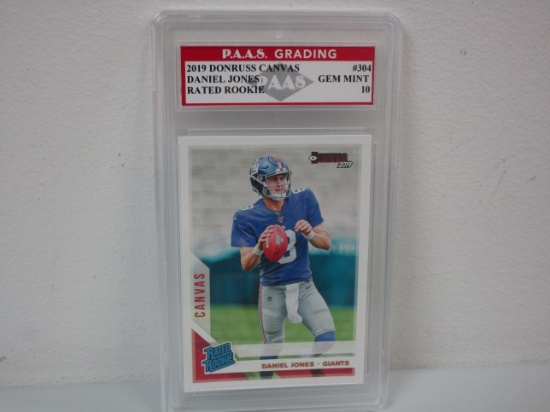 Daniel Jones Giants 2019 Donruss Canvas Rated ROOKIE #304 graded PAAS Gem Mint 10