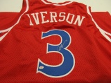 Allen Iverson of the Philadelphia 76ers signed autographed basketball jersey PAAS COA 550