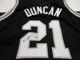 Tim Duncan of the San Antonio Spurs signed autographed basketball jersey PAAS COA 370