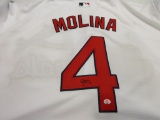Yadier Molina of the St Louis Cardinals signed autographed baseball jersey PAAS COA 140