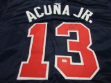 Ronald Acuna Jr of the Atlanta Braves signed autographed baseball jersey PAAS COA 123