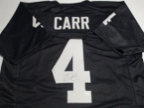 Derek Carr of the Vegas Raiders signed autographed football jersey PAAS COA 735