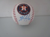 Yordan Alvarez of the Houston Astros signed autographed logo baseball PAAS COA 558