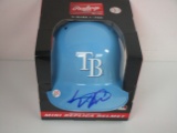 Wander Franco of the Tampa Bay Rays signed autographed mini baseball helmet PAAS COA 749