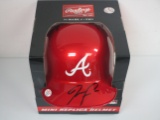 Ronald Acuna Jr of the Atlanta Braves signed autographed mini baseball helmet PAAS COA 756
