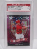 Mike Trout Angels 2021 Chronicles Crusade Purple Velicity Prizm #19 graded PAAS Mint 9