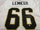 Mario Lemieux of the Pittsburgh Penguins signed autographed hockey jersey PAAS COA 055