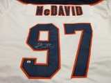 Connor McDavid of the Edmonton Oilers signed autographed hockey jersey PAAS COA 493