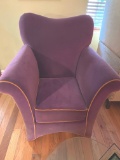 Upholsted Purple Decorator Club Chairs