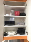 Assorted Dishware in Cabinet