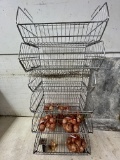 6 Basket Portable Shelving Unit on Casters / Produce Display