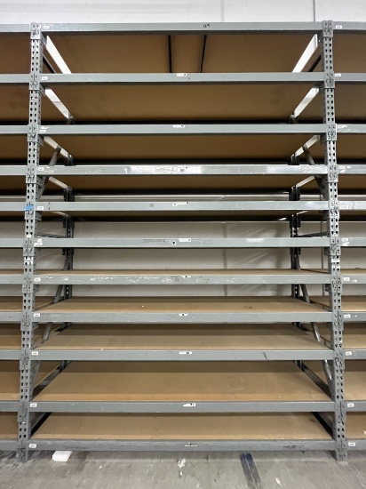 8' x 24" x 12" Seven Section (11) Shelf Tear Drop Pallet Racking