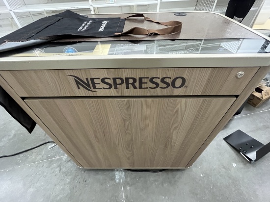 Nespresso Electrified and Illuminated Rolling Cart with Storage and Protective Cover