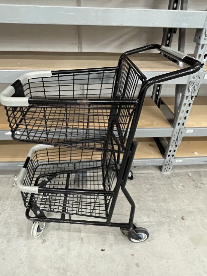 28" x 19" Two Tiered Rolling Shopping Carts