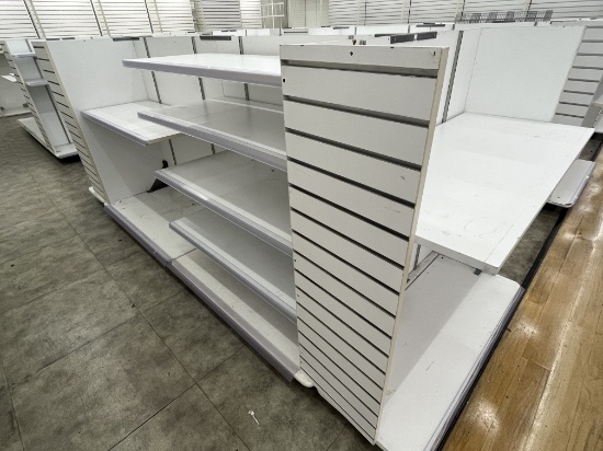 114" x 48" Self Standing Gondola Shelf Rack with Slat Wall