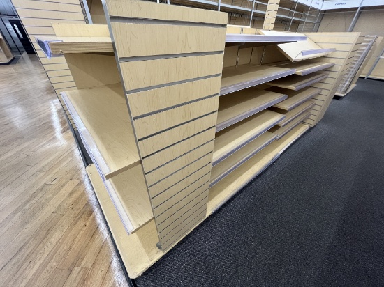 138" x 48" Powered Product Display Rack with Cash Register Station