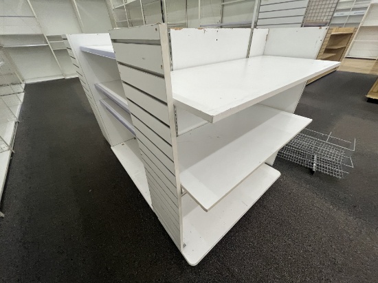 114" x 48" Self Standing Gondola Shelf Rack with Slat Wall