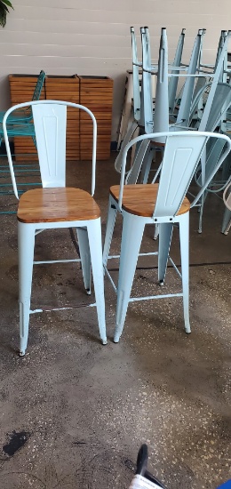 teal metal bar stools