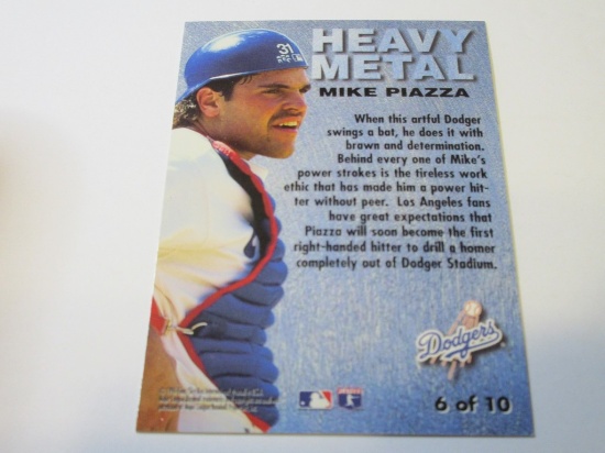 Mike Piazza Dodgers 1996 Fleer Metal Universe Heavy Metal #6/10, Art,  Antiques & Collectibles Collectibles Sports Memorabilia Sports Cards  Baseball Cards, Online Auctions