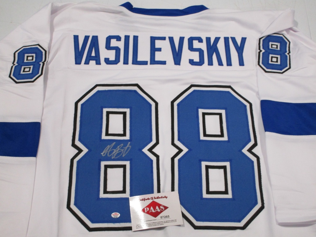 Andrei Vasilevskiy autographed signed jersey NHL Tampa Bay Lightning J –  CollectibleXchange