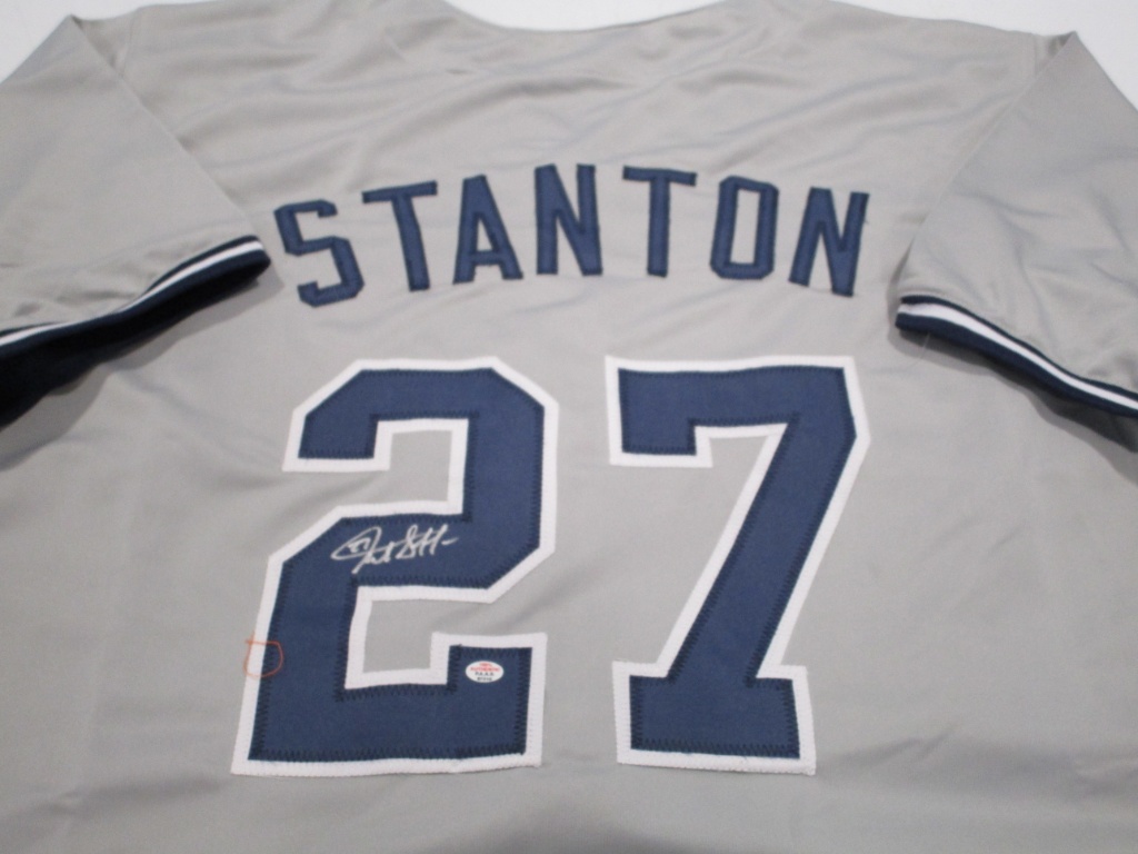 Giancarlo Stanton of the NY Yankees signed autographed baseball jersey PAAS  COA 210, Art, Antiques & Collectibles Collectibles Sports Memorabilia  Sports Autographs, Online Auctions
