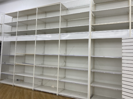 12' x 48" x 24" Wire shelving with approximately 10 shelves most sections