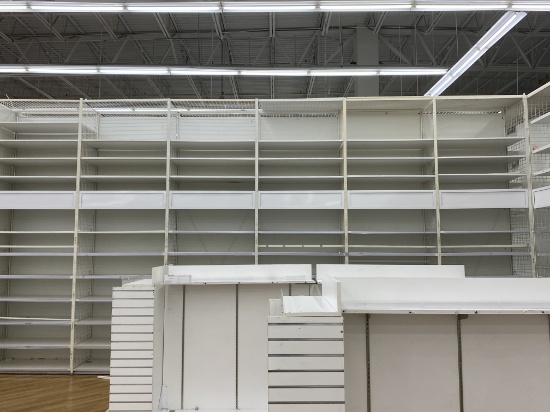 12' x 48" x 24"  Wire shelving with approximately 10  shelves per section